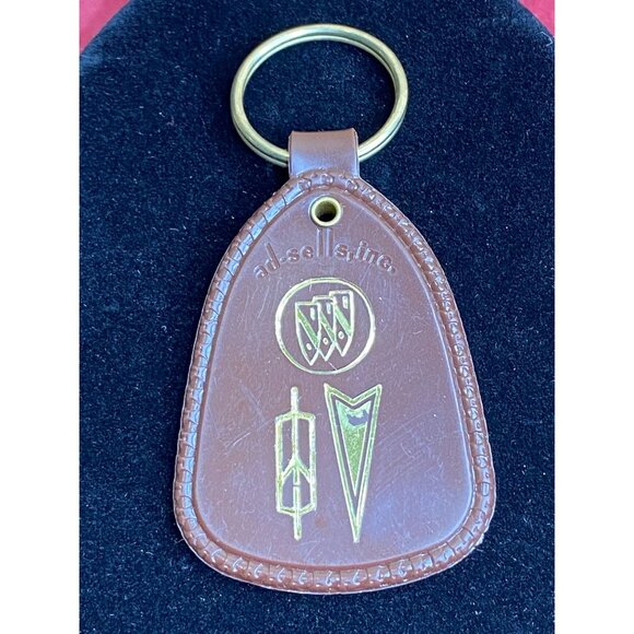 Vtg Pontiac Buick Oldsmobile Eaton Motor Co. Athens Tx Key Ring Chain Brown Mopa - Picture 1 of 6
